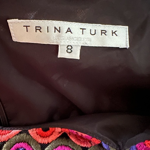 Trina Turk Multicolored Eyelet Crochet Shift Dress size 10 - Picture 2 of 8